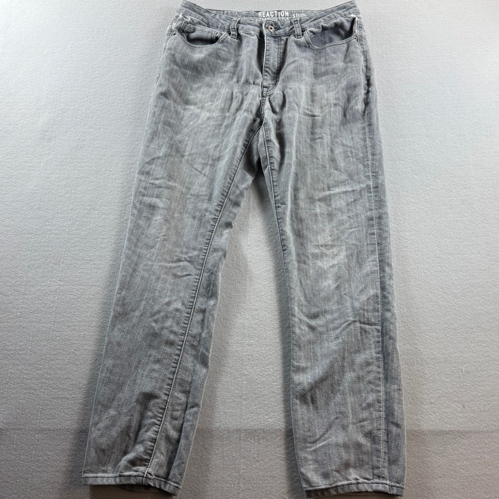 Kenneth Cole Reaction Slim Jeans Mens 32x30 Gray Denim Stretch